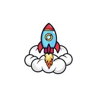 Cloud with a Rocket vector