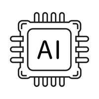 AI chipset processor chip icon vector