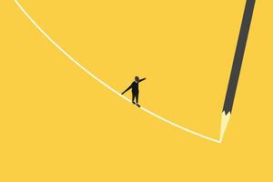 Businessman walking follow the path. concept of strategy, mission, success, thinking vector