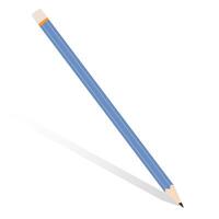 gray simple stationery pencil with eraser on tip isolated on white with shadow vector