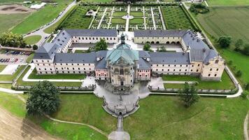 Aerial View of Hospital Kuks and Its Expansive Gardens video