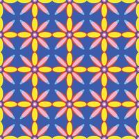 a colorful pattern with yellow and blue flowers vector