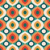 retro geometric pattern with circles and dots vector