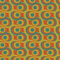 retro-style pattern with orange, blue and green circles vector