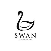Swan logo design template with modern concept vector