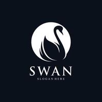 Swan logo design template with modern concept vector