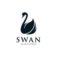 Swan logo design template with modern concept vector