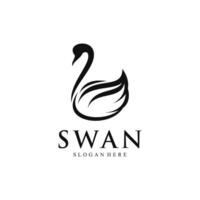 Swan logo design template with modern concept vector