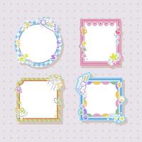 cute and adorable colorful memo frame design for bullet journal vector