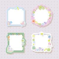 cute and adorable colorful memo frame design for bullet journal vector