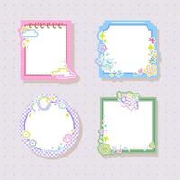 cute and adorable colorful memo frame design for bullet journal vector