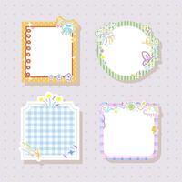 cute and adorable colorful memo frame design for bullet journal vector