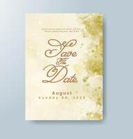 Wedding invitation with abstract watercolor background vector