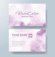 Beautiful business card template with watercolor vector