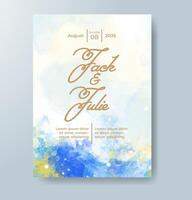 Wedding invitation with abstract watercolor background vector