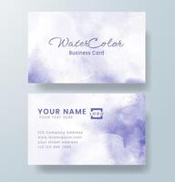 Beautiful business card template with watercolor vector