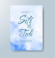 Wedding invitation with abstract watercolor background vector