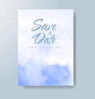 Wedding invitation with abstract watercolor background vector