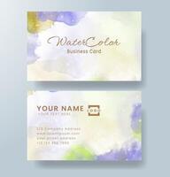 Beautiful business card template with watercolor vector