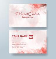 Beautiful business card template with watercolor vector