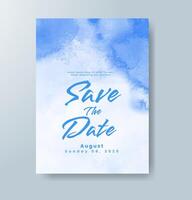 Wedding invitation with abstract watercolor background vector