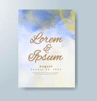 Wedding invitation with abstract watercolor background vector