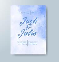 Wedding invitation with abstract watercolor background vector