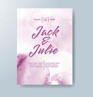Wedding invitation with abstract watercolor background vector