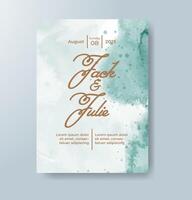 Wedding invitation with abstract watercolor background vector