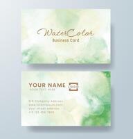Beautiful business card template with watercolor vector