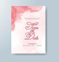 Wedding invitation with abstract watercolor background vector