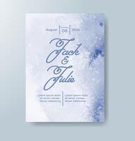 Wedding invitation with abstract watercolor background vector