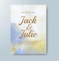 Wedding invitation with abstract watercolor background vector