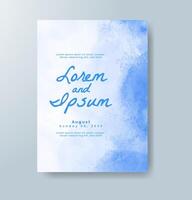 Wedding invitation with abstract watercolor background vector