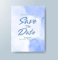 Wedding invitation with abstract watercolor background vector