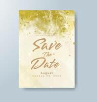 Wedding invitation with abstract watercolor background vector