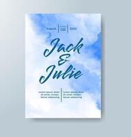 Wedding invitation with abstract watercolor background vector