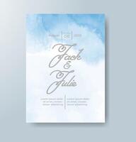 Wedding invitation with abstract watercolor background vector
