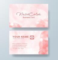 Beautiful business card template with watercolor vector