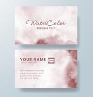 Beautiful business card template with watercolor vector