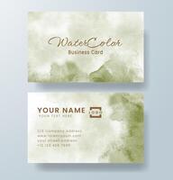 Beautiful business card template with watercolor vector