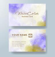 Beautiful business card template with watercolor vector