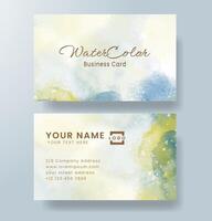Beautiful business card template with watercolor vector