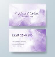 Beautiful business card template with watercolor vector