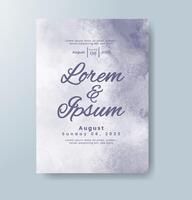 Wedding invitation with abstract watercolor background vector