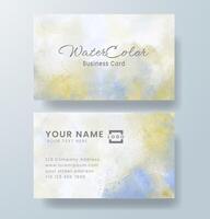 Beautiful business card template with watercolor vector