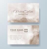 Beautiful business card template with watercolor vector