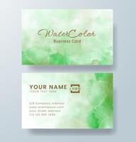 Beautiful business card template with watercolor vector