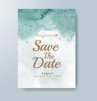 Wedding invitation with abstract watercolor background vector