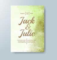 Wedding invitation with abstract watercolor background vector